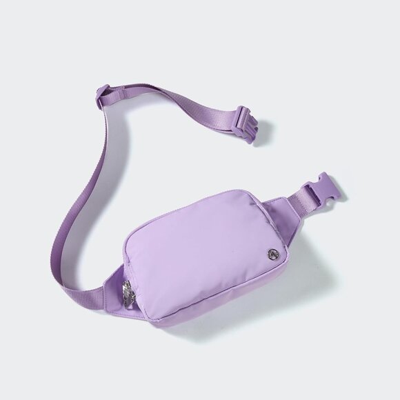 Lilac Large Nylon Belt Bag Fanny Pack with Adjustable Strap, Water-Resistant, Un - Picture 2 of 7